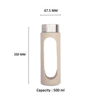 YERA Aqua Bliss Glass Water Bottle WB500 – Silicone Sleeve Drinking Bottle