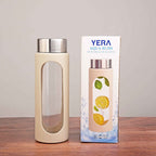 YERA Aqua Bliss Glass Water Bottle WB500 – Silicone Sleeve Drinking Bottle