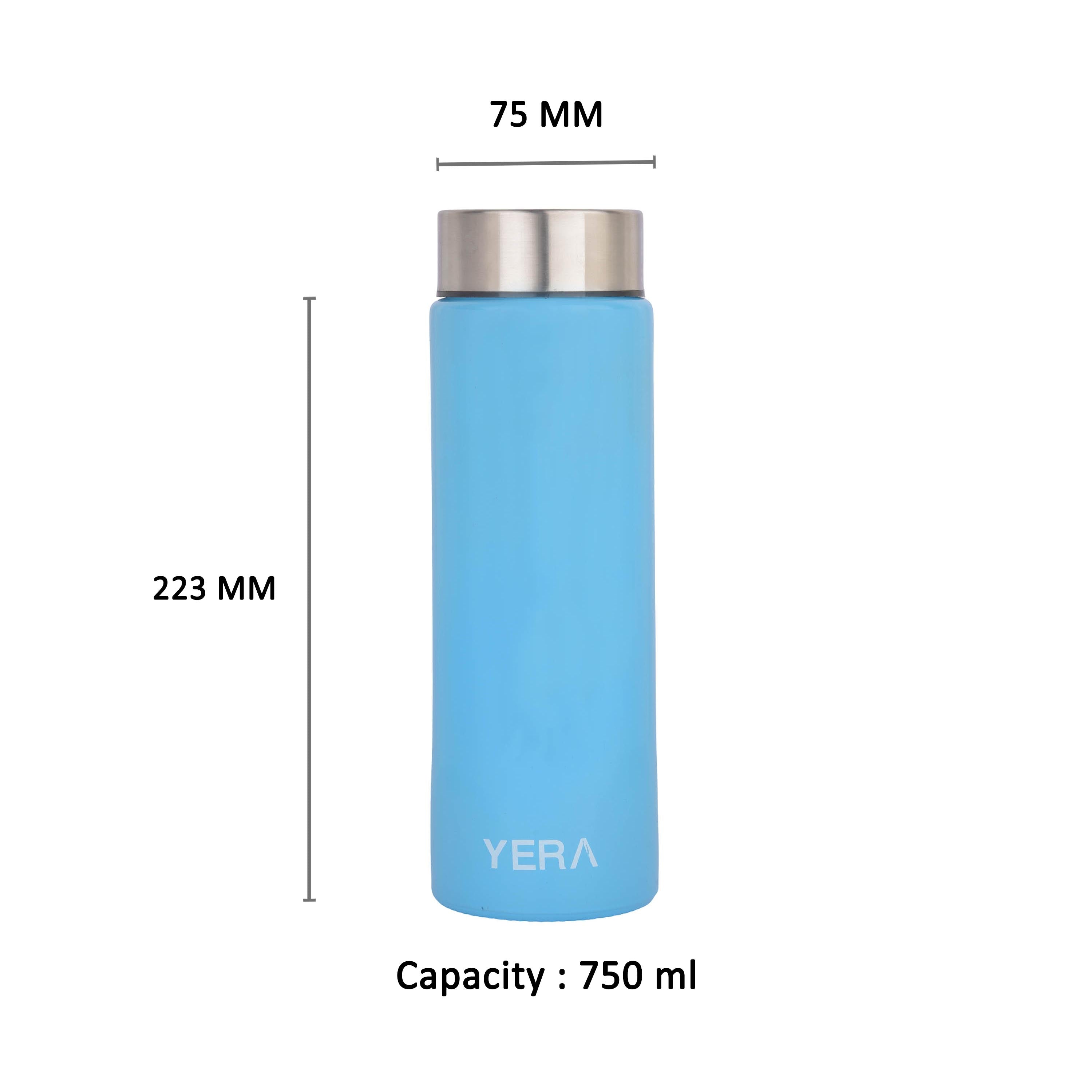 YERA Aqua Bliss Glass Water Bottle WB750, 750ml – Coated Drinking Bottle