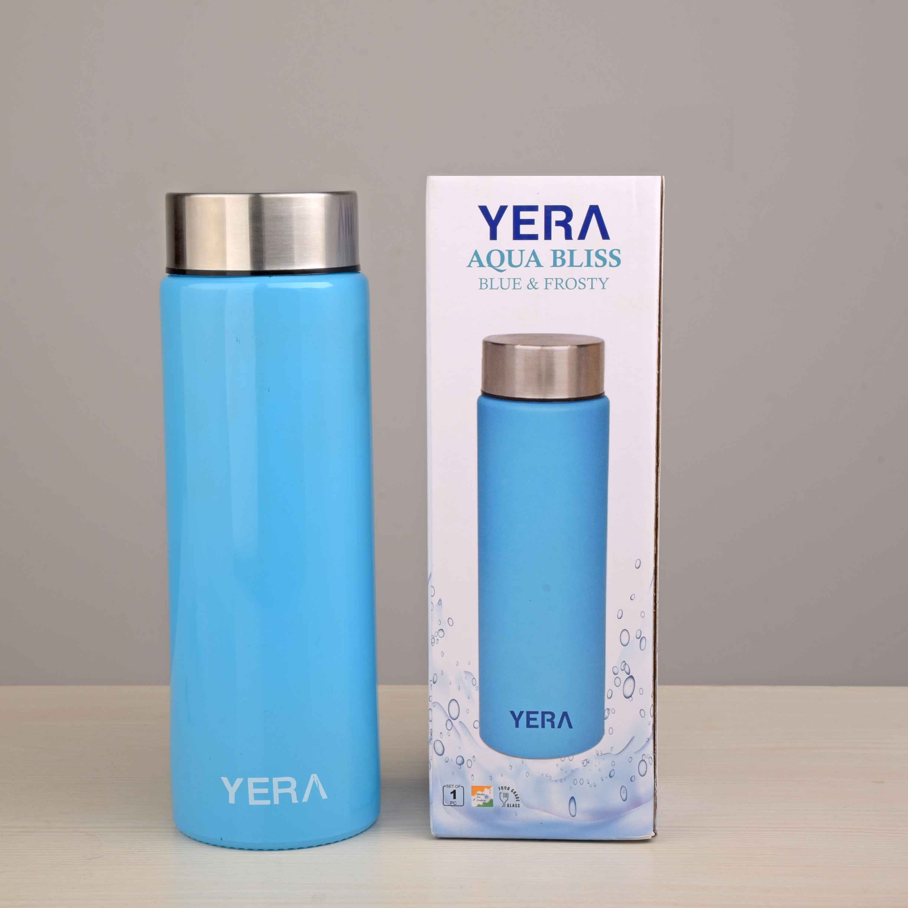 YERA Aqua Bliss Glass Water Bottle WB750, 750ml – Coated Drinking Bottle