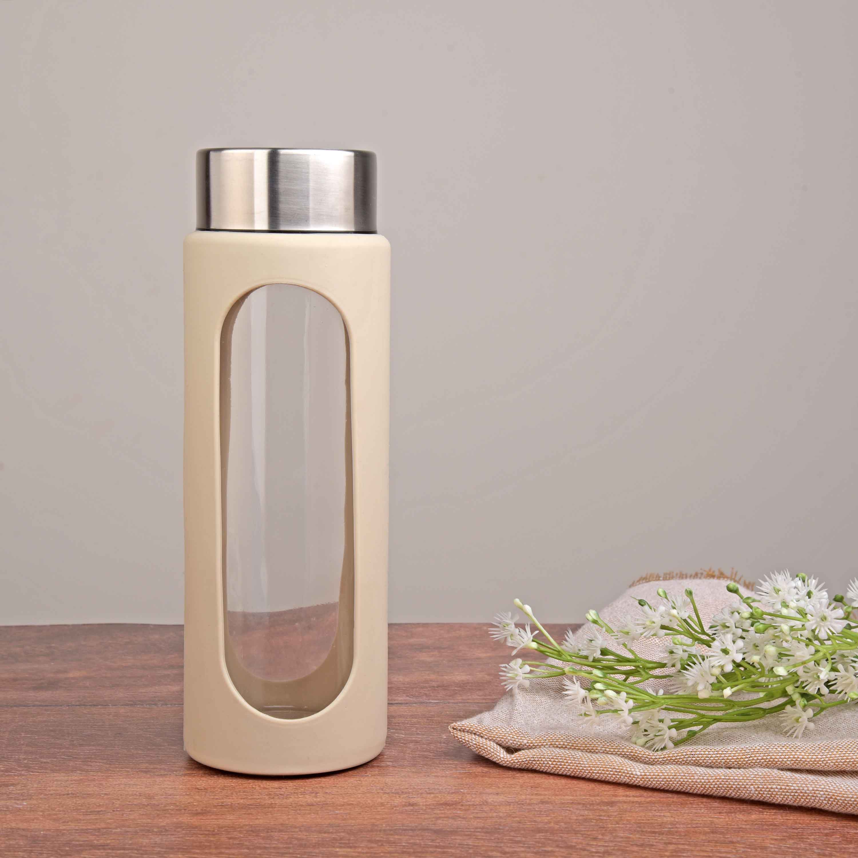 YERA Aqua Bliss Glass Water Bottle WB750 – Silicone Sleeve Water Bottle